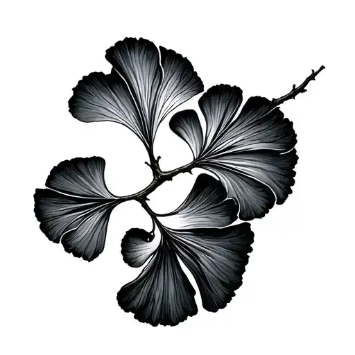 A branch of wild ginkgo tattoo design idea