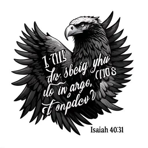 Isaiah 40:31 bible verse with eagle wings tattoo design idea