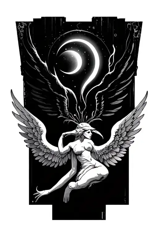 LANTURN WITH WINGS tattoo design idea