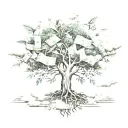 Money Trees clouds tattoo design idea