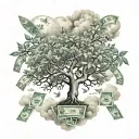 Money Trees clouds tattoo design idea