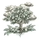 Money Trees clouds tattoo design idea