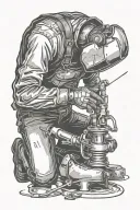 The welder welds the bone. tattoo design idea