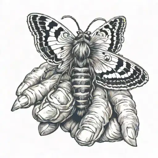 combat medic showing middle finger to death moth tattoo design idea