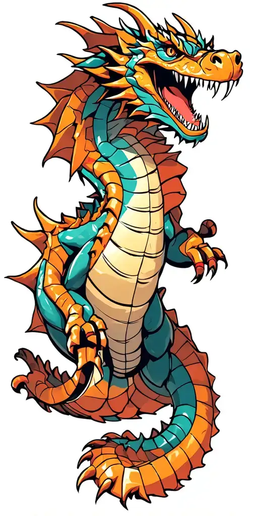 roaring mechanical dragon tattoo design idea