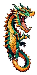 roaring mechanical dragon tattoo design idea