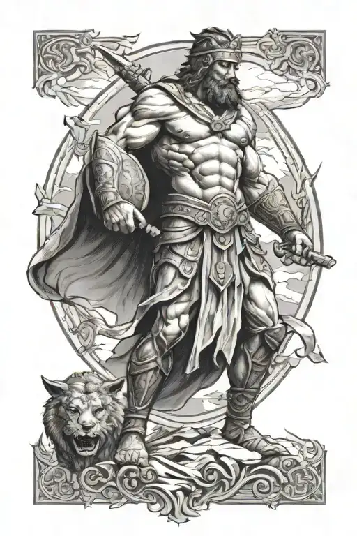 David vs Goliath themed tattoo tattoo design idea