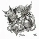 freya norse goddes tattoo design idea