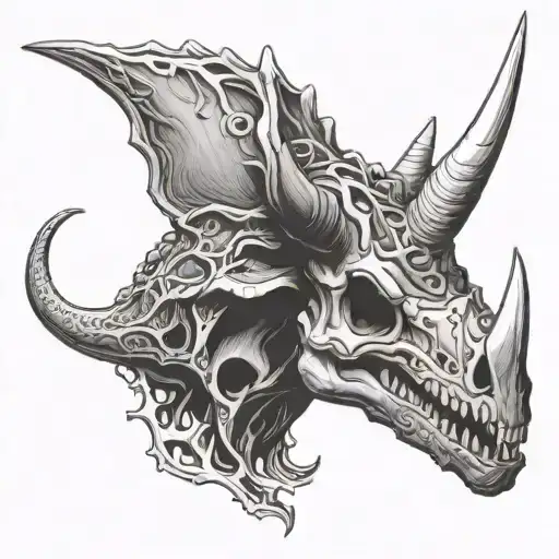 triceratops skull tattoo design idea