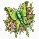 Luna Moth Wicca tattoo design idea
