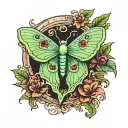 Luna Moth Wicca tattoo design idea