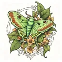 Luna Moth Wicca tattoo design idea