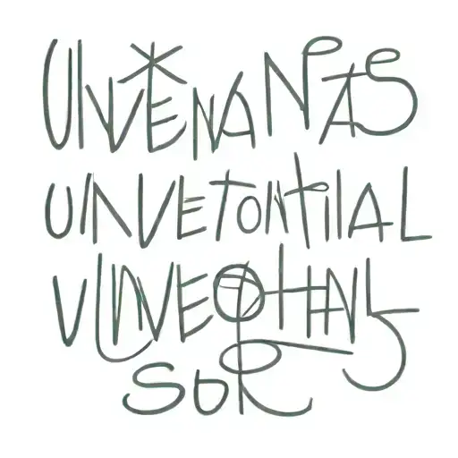 An artistic representation of the phrase "unconventional and slightly strange" sprawled across with diverse fonts  tattoo design idea