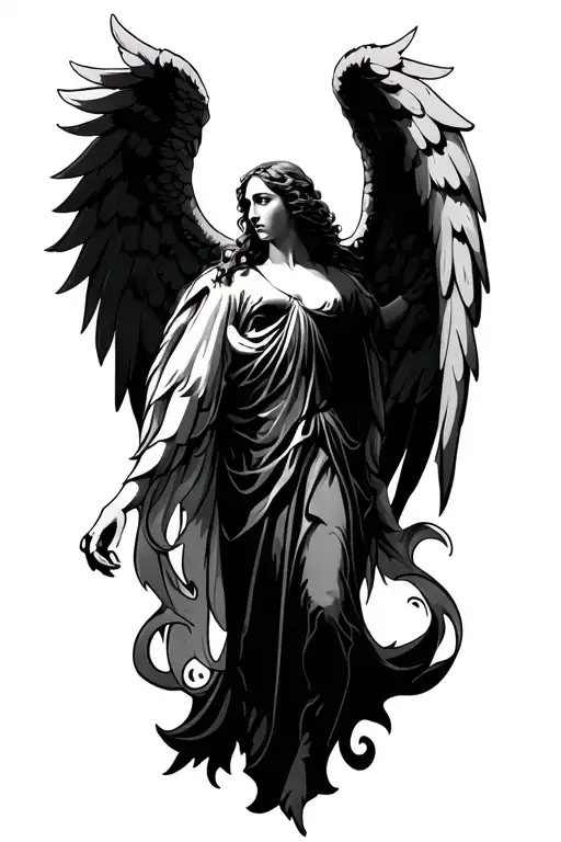archangel Raphael angel's wings tattoo design idea