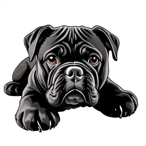 stuffed teddy bear dog bull mastiff  tattoo design idea