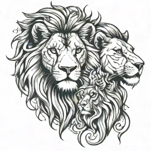 Christian, love, lion, couples tattoo tattoo design idea