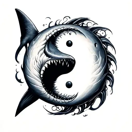 Shark Yin Yang tattoo design idea