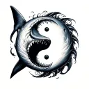 Shark Yin Yang tattoo design idea