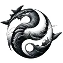 Shark Yin Yang tattoo design idea