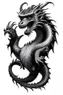 Dragon with monkey tattoo design idea