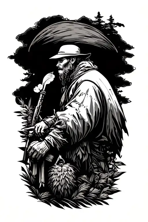 nomad venturer traveling tattoo design idea