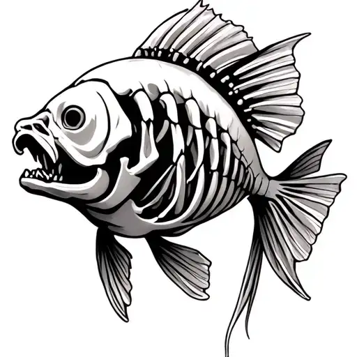 Fish Skeleton tattoo design idea