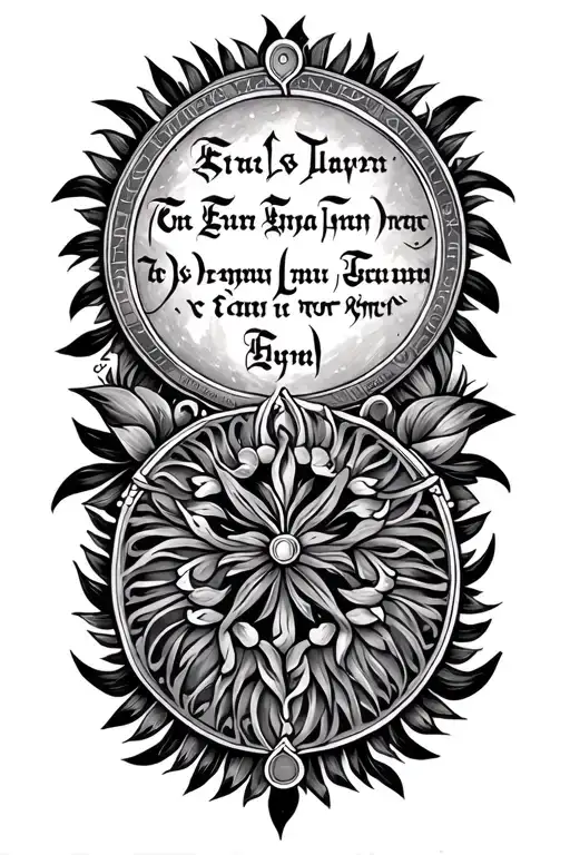 The Lord's Prayer in Aramaic script writing in circle orientation tattoo design idea