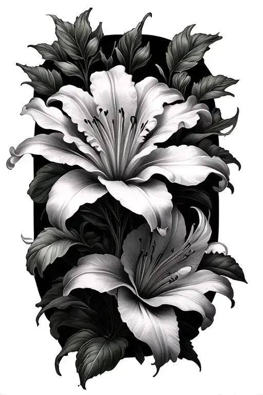 Lilly flower tattoo design idea