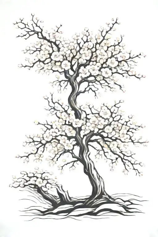 sakura tree tattoo design idea