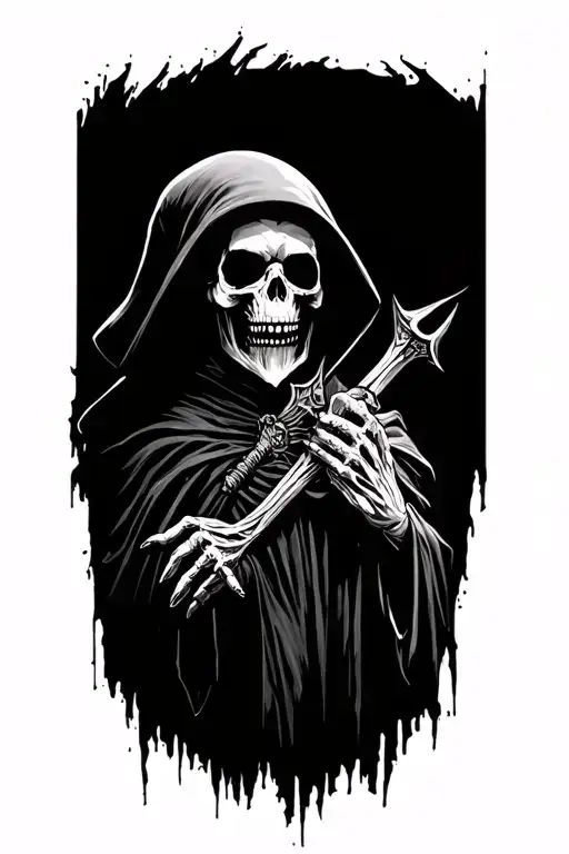 forarm sleve of the grim reaper tattoo design idea