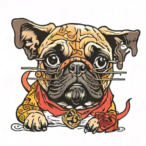 pug face Patrick starr tupac scarface fear loathing tattoo design idea