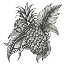 polynesian tribal pattern with pineapple  tattoo design idea