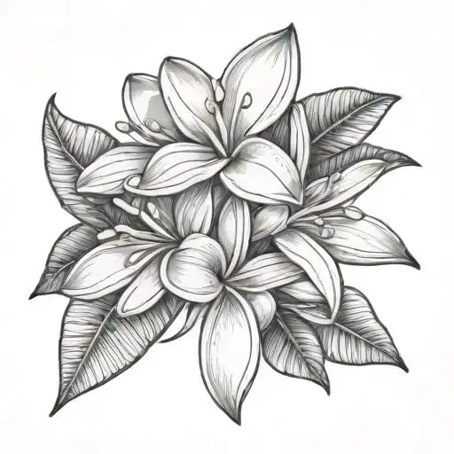 Frangipani tattoo design idea