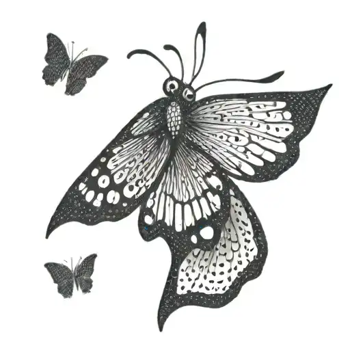 gumiho butterfly flying tattoo design idea