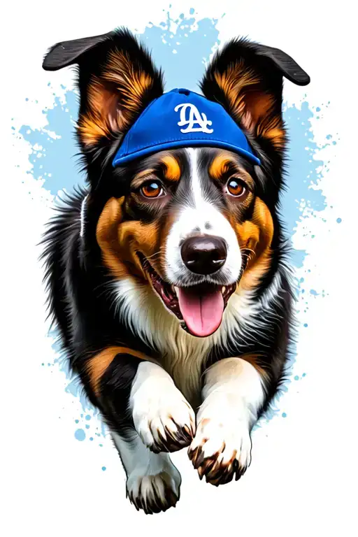 "Dodger" Dog print walking across like tattoo design idea