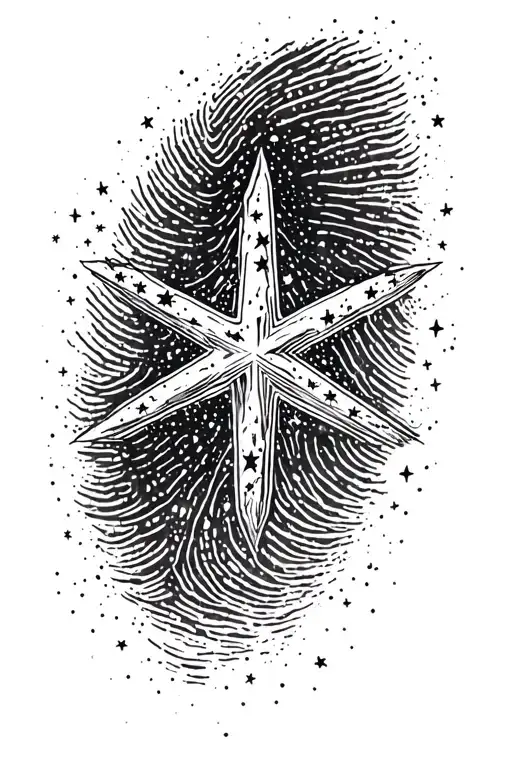 southern cross stars filled with fingerprints tattoo design idea