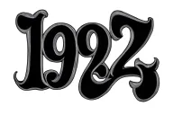 1992 text curved shape bending tattoo design idea