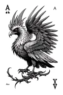 Pheonix with Initials ACE tattoo design idea