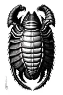 negative space lined Trilobite tattoo design idea
