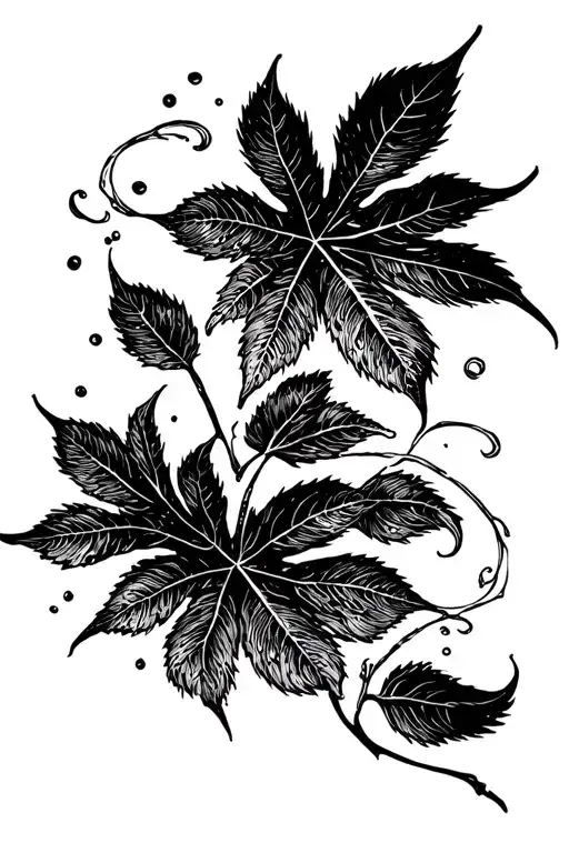 a leaf blowing in the wind tattoo design idea