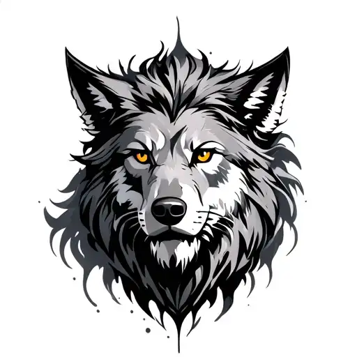  Steampunk Wolf-lion tattoo design idea