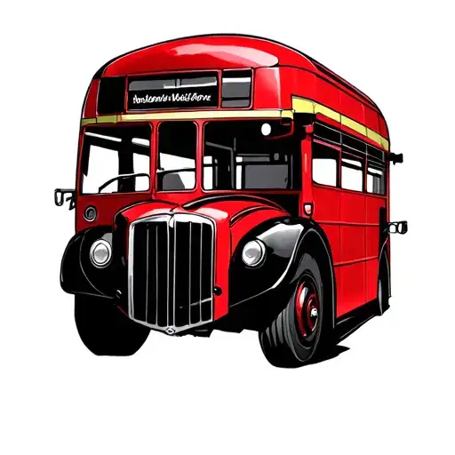 red london bus cute tattoo design idea