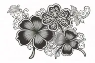 four leaf clover eirie eclectic interests and love tattoo design idea