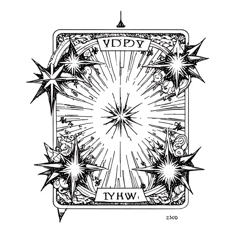 tarot Card stars coming tattoo design idea