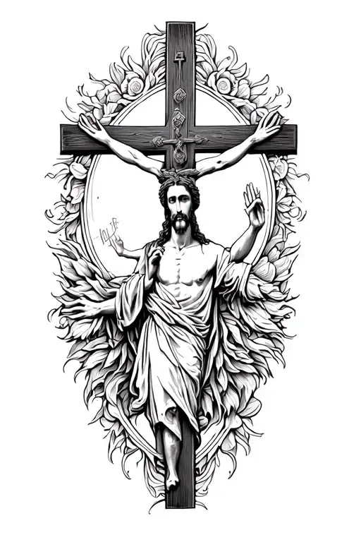 Jesus cross tattoo design idea