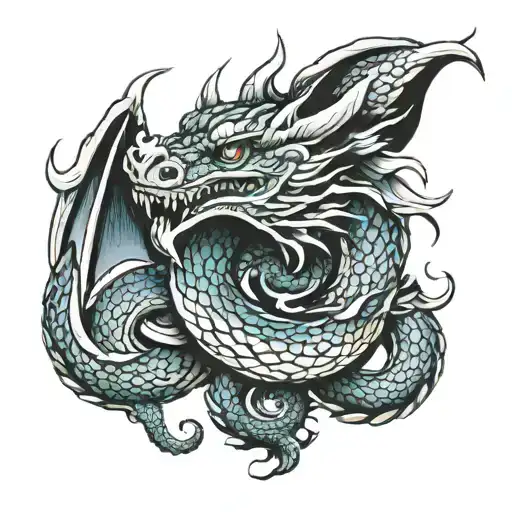 dragon coiled around the arm  tattoo design idea