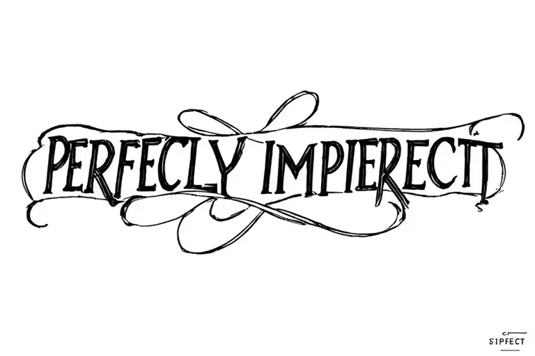 "PERFECTLY IMPERFECT" "PERFECTLY IMPERFECT" STITCHING tattoo design idea