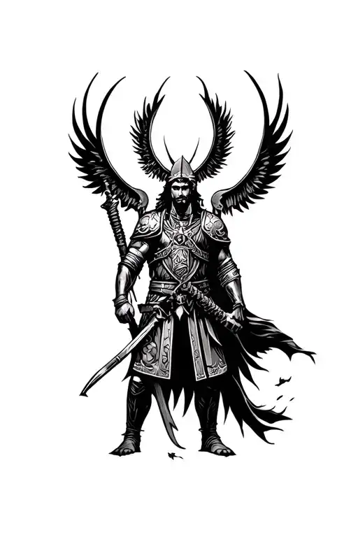 Warrior Soldier for god tattoo design idea