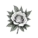 roses with weed leaves tattoo design idea
