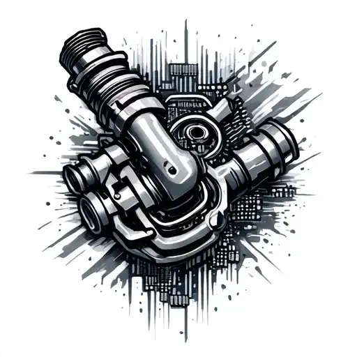 turbo injectors motherboard  tattoo design idea